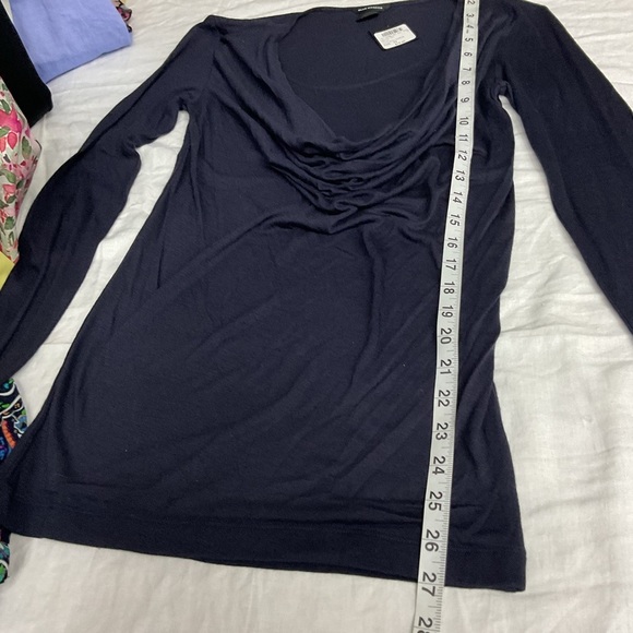 Club Monaco Midnight Blue Drape Blouse - Picture 3 of 7